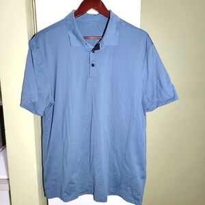 Lululemon metal vent tech polo golf jersey shirt collared blue large XL